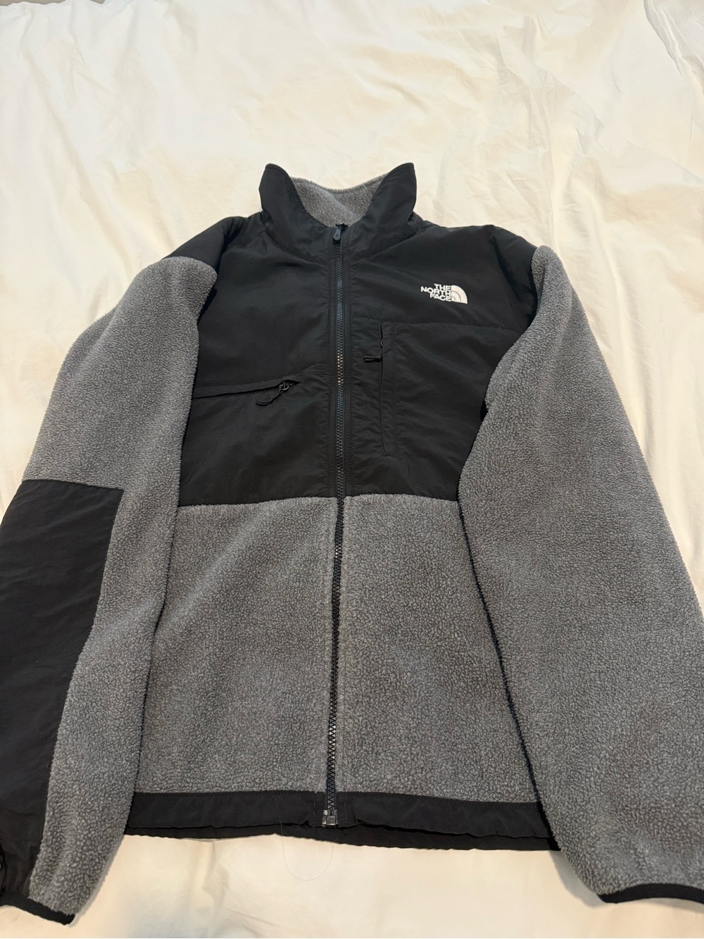 The North Face Men's Black and Gray Hybrid Fleece Jacket